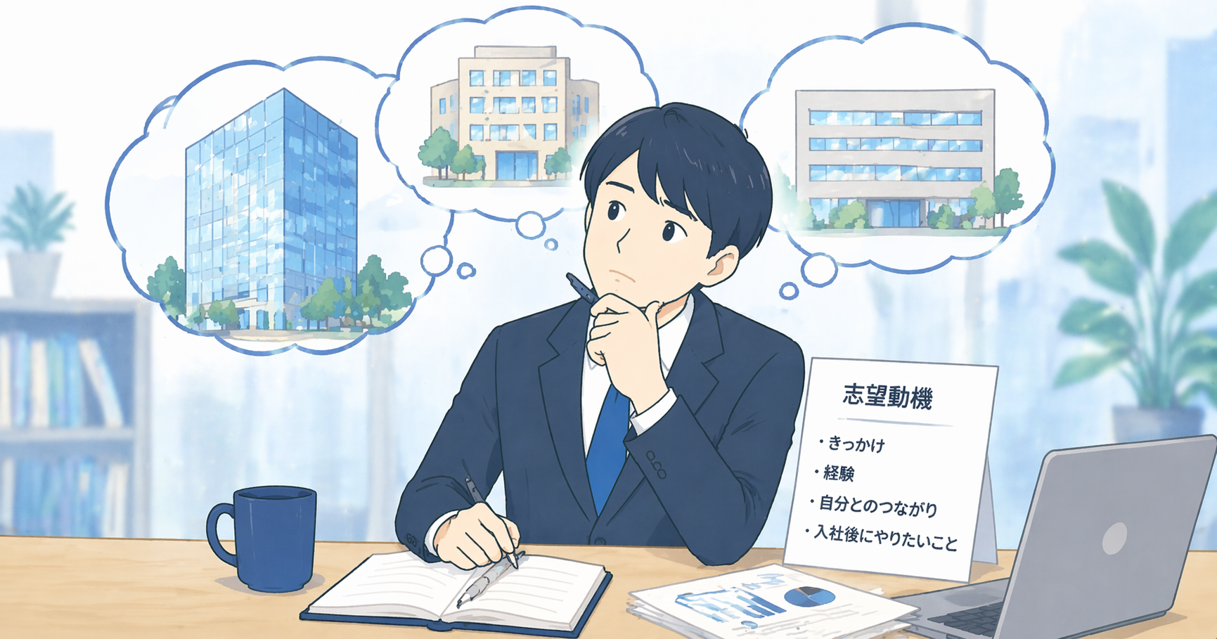 志望動機を考えるイメージ