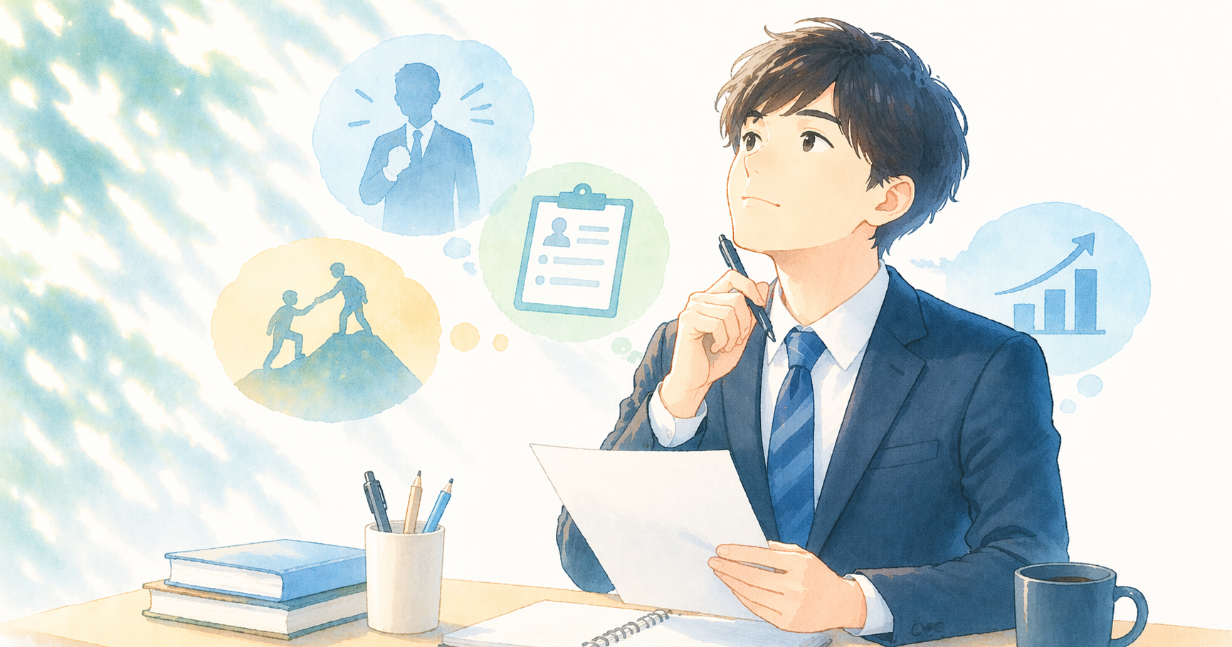自己PRを見直して改善ポイントを整理しているイメージ