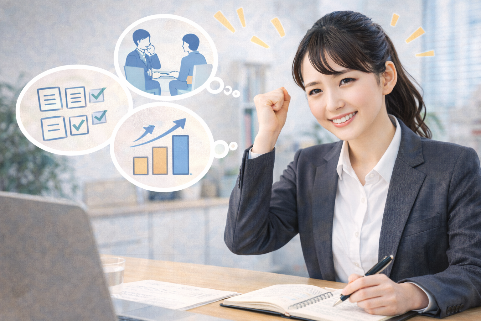 就活の考え方を整理しながら自分の言葉を見直しているイメージ