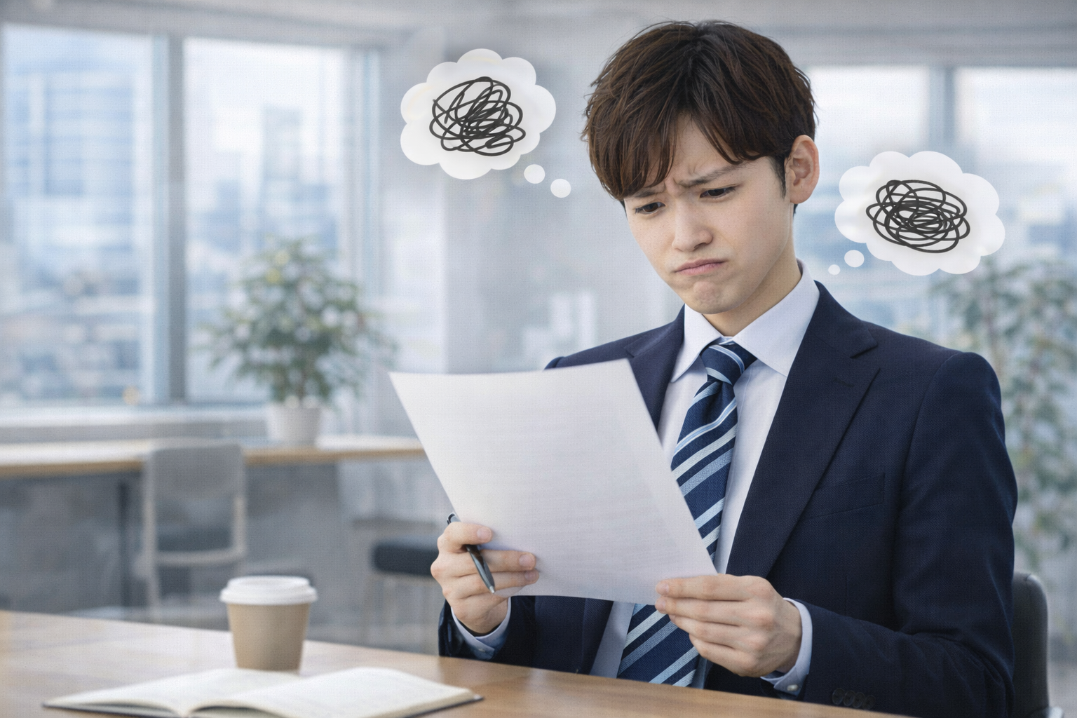 就活結果を受けて内容を見直しているイメージ