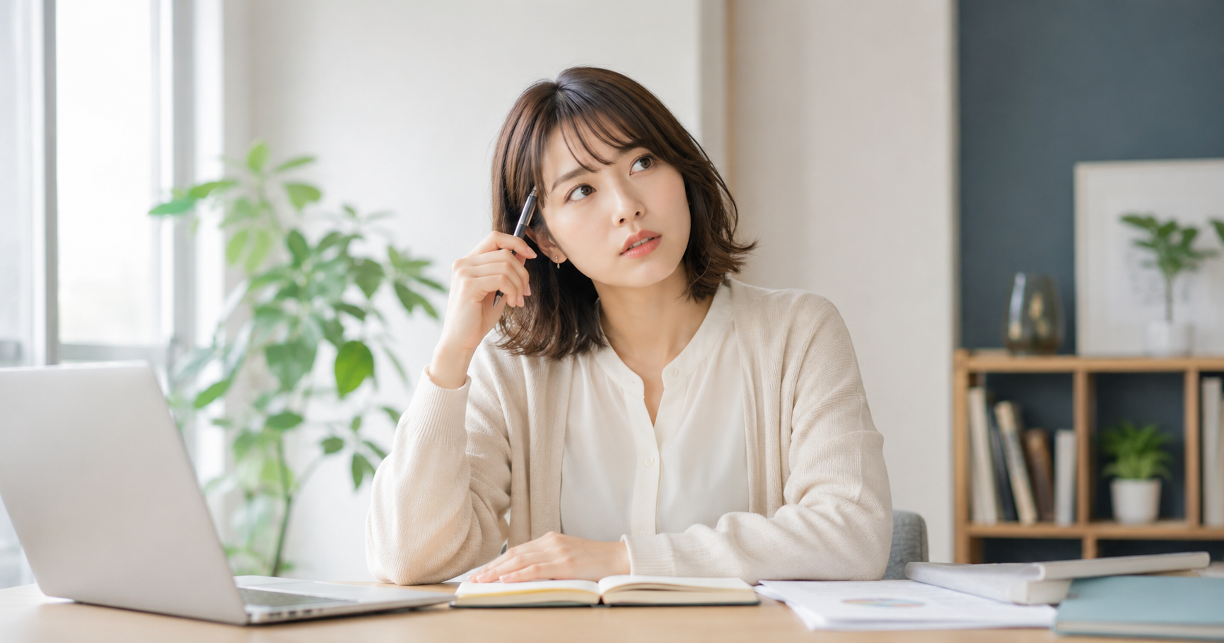 面接の自己紹介で失敗しない話し方を考えている就活生のイメージ
