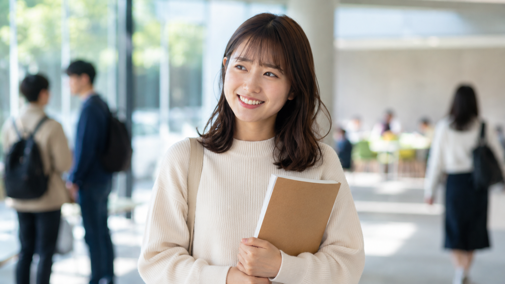 企業理念を志望動機に変換する流れを理解して前向きな表情になっている就活生のイメージ